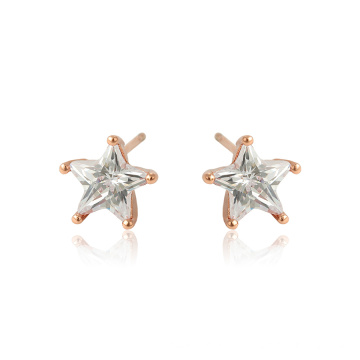 96498 Xuping  jewelry  Rose gold color Synthetic CZ  stars shaped studs earrings